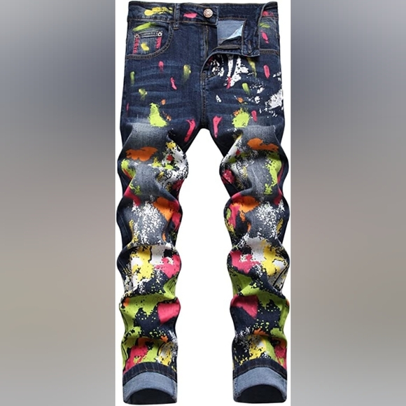 Other - New Mens Painted Designer Slim Fit Jeans Multiple Sizes